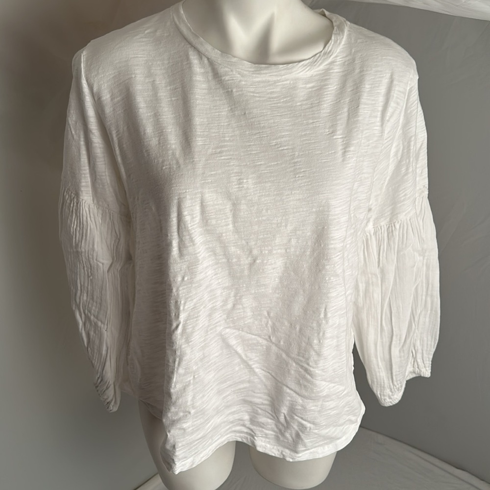 Dylan white bubble sleeve t-shirt